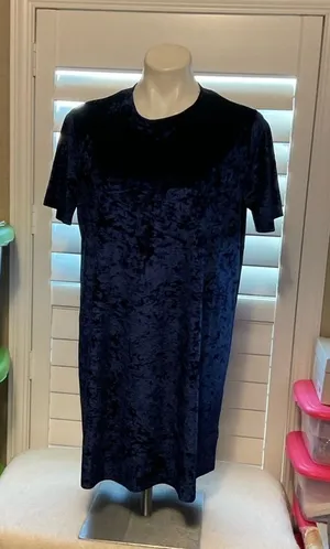Xhilaration Velvet Dress in Rich Blue thumbnail 1