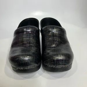 Dansko clogs black multicolored metallic women's size 37 6.5 nursing‎ work shoes thumbnail 2