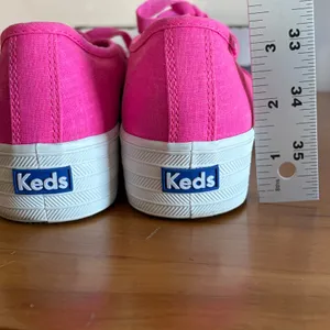 Keds Triple Up Neon Pink Linen Platform Sneakers WF67959 Womens 7 thumbnail 6