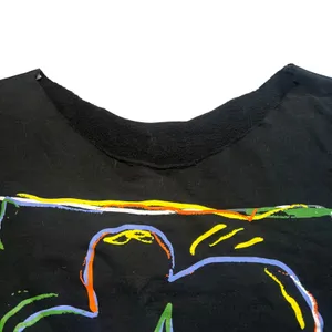 OBEY Floral Graphic Oversized Cropped Black‎ Cartoon Sweater Womens Large Skate thumbnail 3