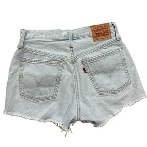 Women's Levi's‎ 501 Original High Rise Jean Shorts Sansome Muse Blue Sz 26 thumbnail 4