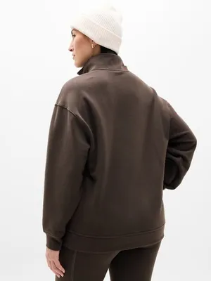 New Athleta XL Forever Fleece 1/4 Zip Sweatshirt Truffle X-Large Regular thumbnail 5