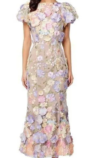 Boutique 3D Floral Embroidery Dress thumbnail 3