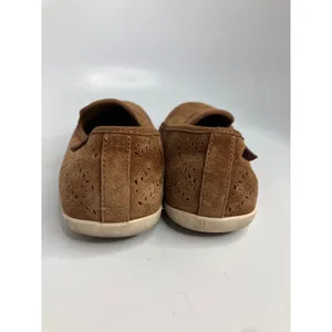 Spenco Siesta Loafers Womens 7.5 Brown Good Suede Laser Cut Perforated Slip On thumbnail 7