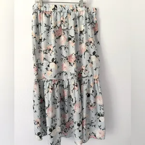 Milk & Honey, Asymmetrical Pink and Blue Wrap Maxi Skirt thumbnail 2