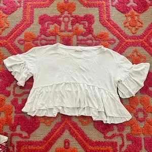 Altar'd State white Bella Ruffle Top. Size Medium thumbnail 6