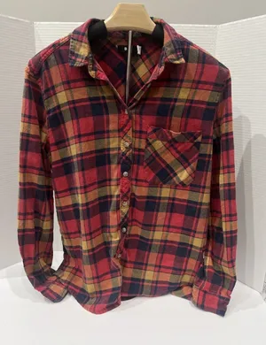 Y2K Vintage Flannel Shirt Womens Plaid BDG  90s Button Down Small thumbnail 1
