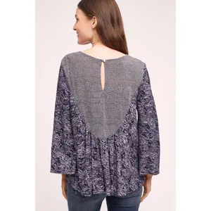 Anthropologie Marcella Peasant Top‎ S Women's Blouse Purple Bell Boho Baby Doll thumbnail 2