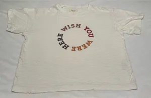 Madewell Wish You Were Here Tee Ivory Casual Cotton Pullover Shirt-Small thumbnail 1