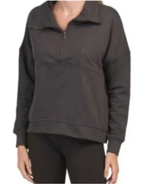 WILO the‎ label Pullover Quarter Zip Sweatshirt Medium Gray Casual Comfy Top thumbnail 1