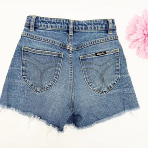 Rolla’s Original Short High Rise Cut Off Medium Juliet Wash Blue Denim Shorts thumbnail 4