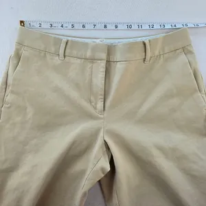 Ann Taylor Curvy Fit Ankle Pants Beige Cotton Stretch Trousers Size 6 thumbnail 7