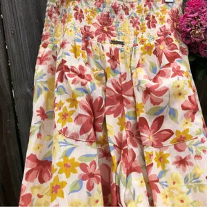 NEW billabong smooth sailing smocked high waist floral print pants S thumbnail 7