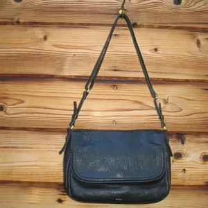 Fossil  Black Leather Crossbody Bag thumbnail 2