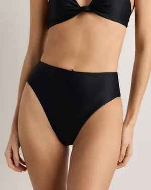 QUINCE High Rise High Leg Bikini Bottom MINIMALIST Black Size Medium M NWT NEW thumbnail 1