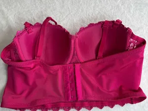 Windsor Pink Lace Corset Bustier Top Rhinestone Y2K Party Crop thumbnail 4