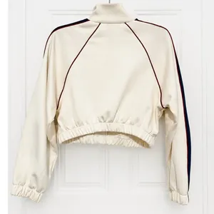 Love Poem Cream Navy Red Track Suit Set Small Zip Jacket Wide Leg Pants Y2K thumbnail 3