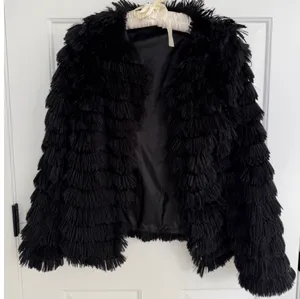 ANDREE BY UNIT Black Faux Fur Jacket thumbnail 1