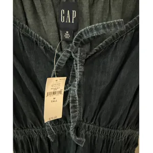 GAP Smocked Denim Mini Dress Dark Wash Size‎ Medium Tall thumbnail 8