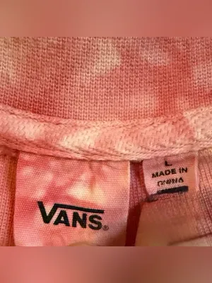 Vans Pink Tie Dye Crop Crewneck Sweatshirt Size Large thumbnail 3