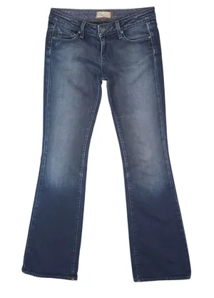 Paige Laurel Canyon Jeans Women 27 Low Rise Bootcut Dark Wash Whiskering Y2K thumbnail 1
