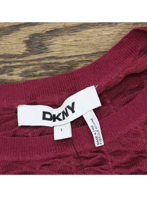 NWT DKNY Textured Ruched Superfine Texture Top P52SAW83 Beet Red L thumbnail 7