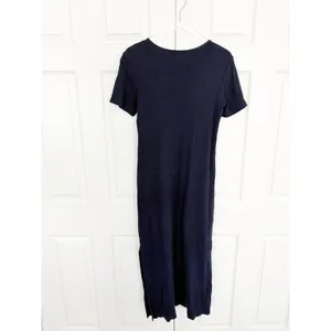 Lauren Ralph Lauren Navy Ribbed Henley Maxi Dress Minimalist Casual Chic thumbnail 7