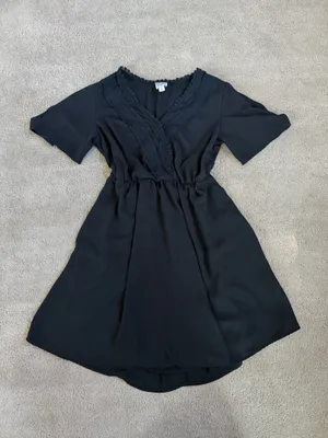 Blue Rain Black Lace Trim Dress – Size Medium thumbnail 2