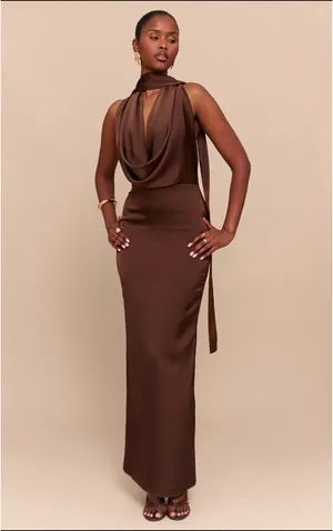 Wedding Guest Dress/Bridesmaid Brown Size 4 thumbnail 2