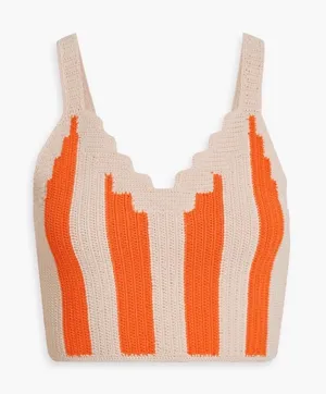 Sandro crochet orange cream crop tank top 0 thumbnail 1