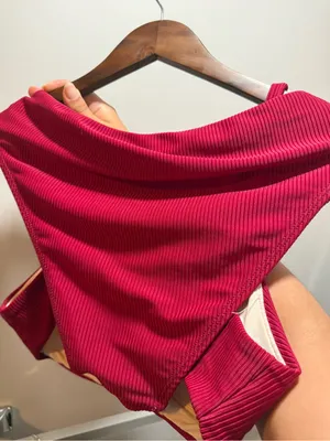 Kirra Wine Red Front-Closure Bikini Set Top Medium Bottoms Large thumbnail 5