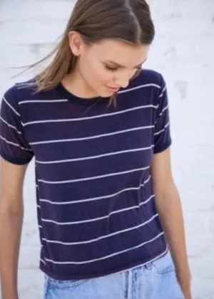 Brandy Melville blue and white striped top thumbnail 1
