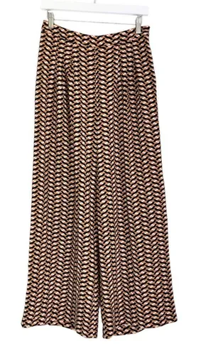 Who What Wear Geometric Print Pleated High Rise Wide Leg Pants Orange Black 6 thumbnail 3