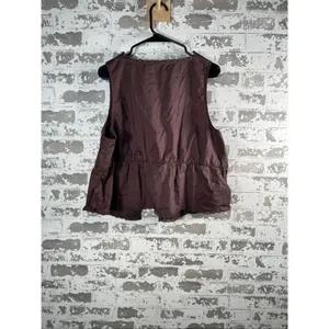 American Eagle | women brown tie front cotton tank top thumbnail 8