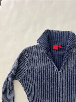 Vintage FRIENDS Blue Acid Wash Ribbed Mock Neck Stretchy Longsleeve Top M thumbnail 3