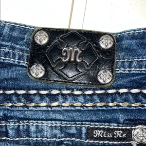 Miss Me Blue Skinny Jeans with Distressed Detailing thick stitch 28 thumbnail 7