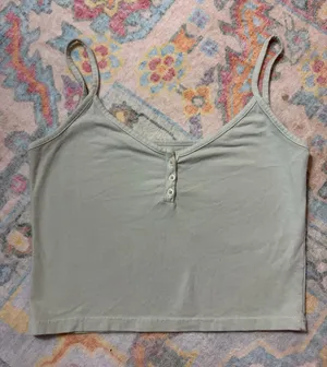john galt brandy melville green button tank thumbnail 1