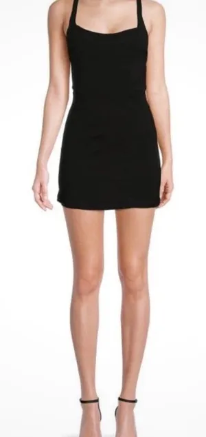 Free‎ People Intimately NWT Small Just Peachy Elegant Black Mini Slip Dress thumbnail 1