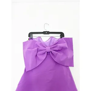 Miou Muse Purple Strapless Bow Back Mini Dress Size Small NWT Cocktail Party thumbnail 10