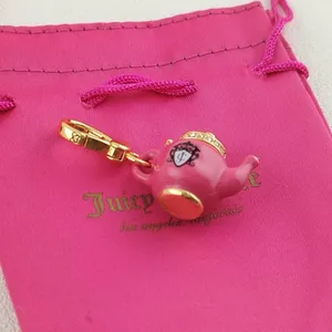RARE LIMITED EDITION Juicy Couture Pink/Gold Tea Kettle- Bag or Necklace Charm thumbnail 9