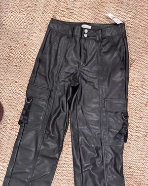 Faux Leather Cargo Pants  thumbnail 1