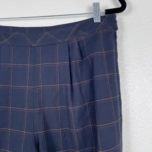 Free People Women's Straight Leg Plaid Pants‎ Sz 10 thumbnail 2
