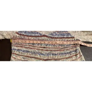 American Rag Fringe Knit Poncho Sweater Ramie Cotton Boho Western Festival LG thumbnail 6