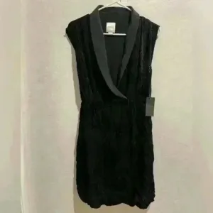 NWT REVOLVE Line &‎ Dot V-neck 100% silk black mini dress thumbnail 3
