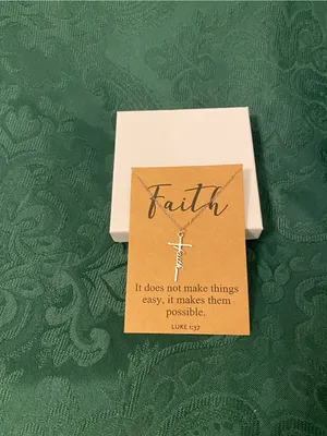 Faith Script Cross Necklace thumbnail 2