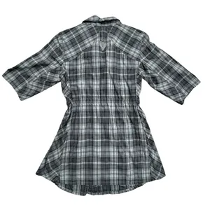 Helly Hansen Odin Women's Plaid Black Gray Snap Up Tie Waist Shirt SM GORP thumbnail 2