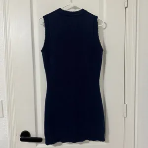 Reformation Catalina Cotton Sweater Mini Dress in Navy Size L thumbnail 6