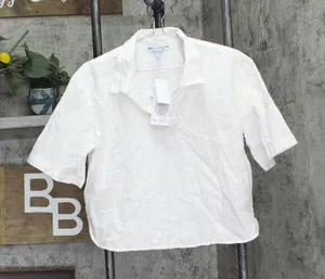Blue Island Womens Cover Up Cotton Shirt 734-628 Ivory Off White M thumbnail 1