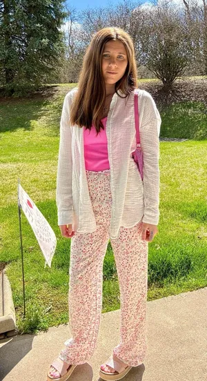 Blue Blush Floral Wide Leg Bottoms thumbnail 13