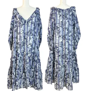 Free People Dainty Ruffle Cottage Garden Wonders Maxi Dress in Blue Combo Small thumbnail 6